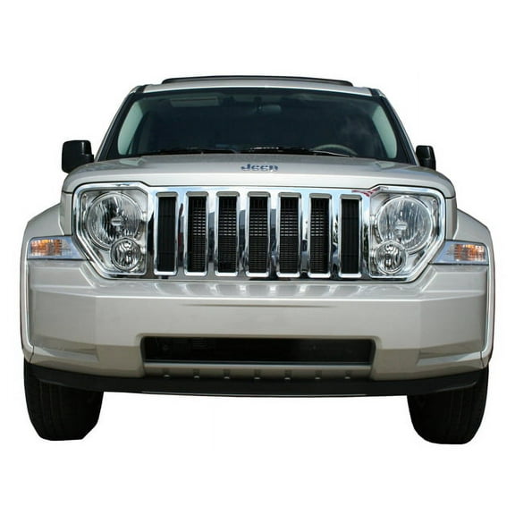 Chrome ABS plastic Grille Overlay 1Pc Fits 2008-2012 Jeep Liberty SGC48070 QAA