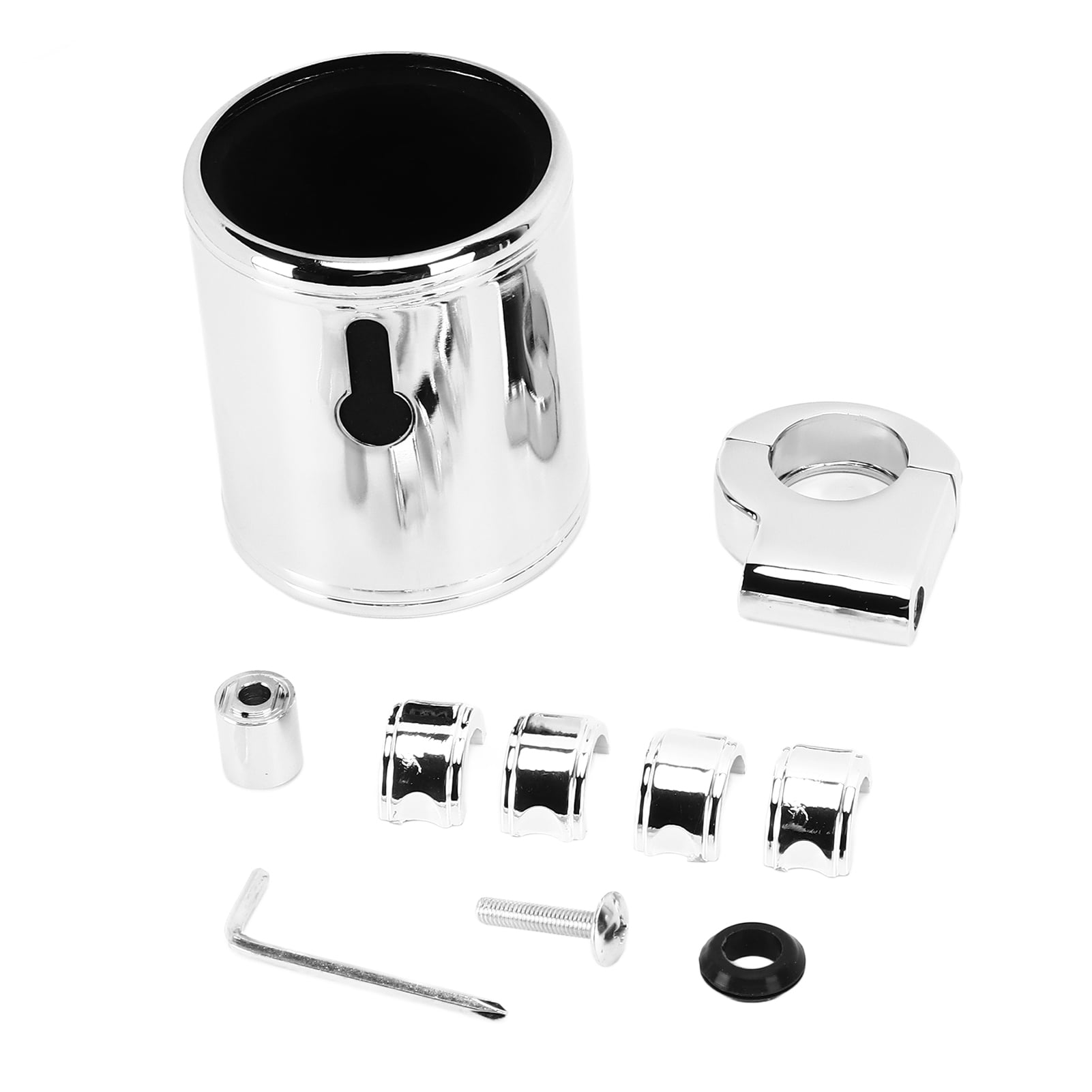 Chrome Adjustable Motorcycle Cup Holder for 22-32mm Handlebars