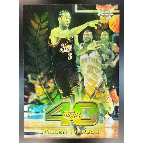 Topps Chrome Topps 40 Refractor T40-22 Allen Iverson Philadelphia 76ers Basketball Card