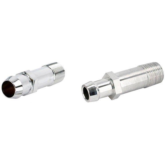 Chrome/Alum. Long Heater Hose Fitting Kit, 3/4 and 5/8 Inch Hose
