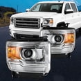 thumbnail image 1 of Chrome Amber For 2015 2016 2017 2018 2019 GMC Sierra 2500HD Headlights Assembly, 1 of 15