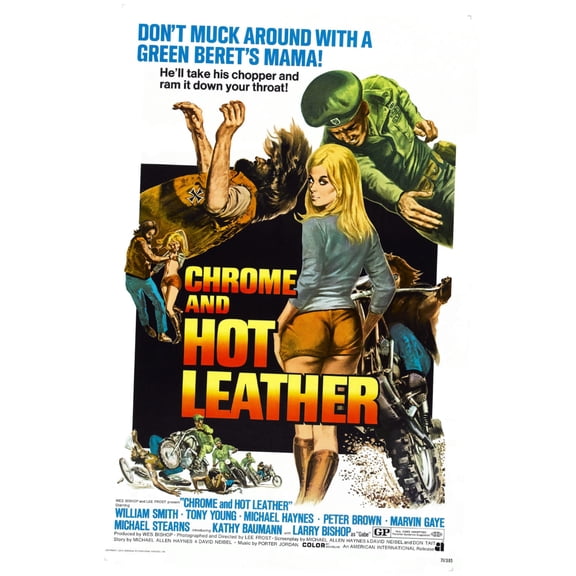 Chrome And Hot Leather Movie Poster Metal Sign 8Inx 12In Metal Print 8x12 Square Adults Best Posters