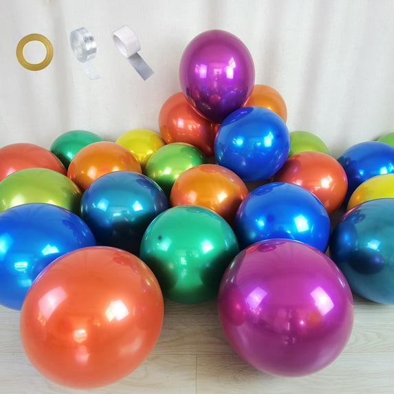 Chrome Assorted Balloons 12 inch Metallic Latex Balloons Double Layered Birthday Wedding Party Decorations 53 pcs