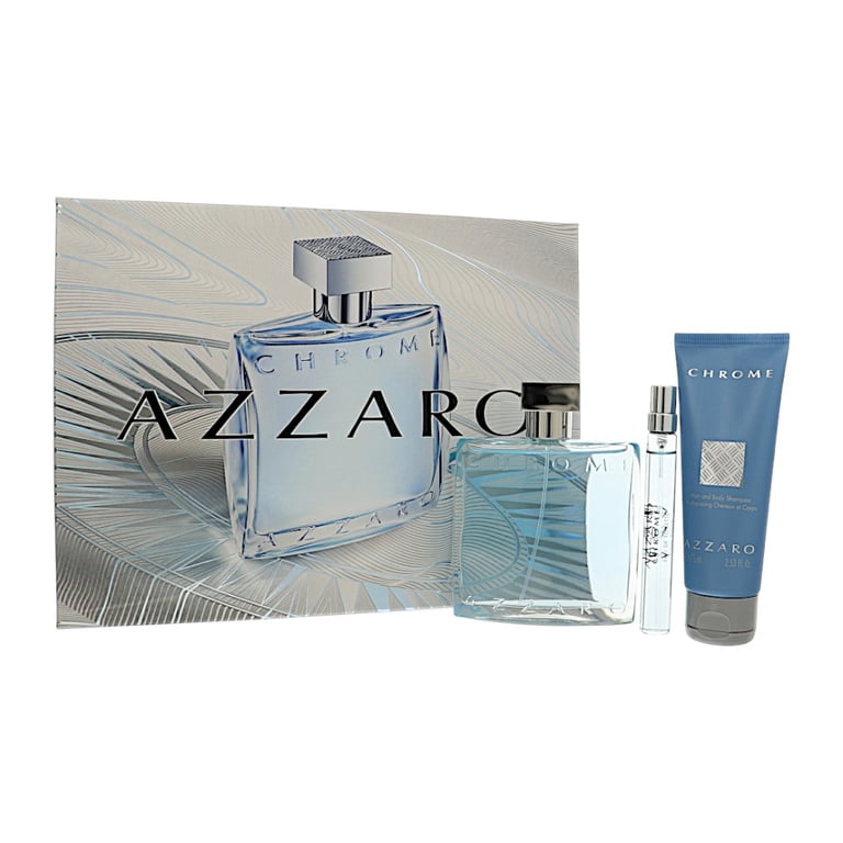Azzaro Chrome 3 Piece Set For Men: 3.38 Oz Eau De Toilette Spray