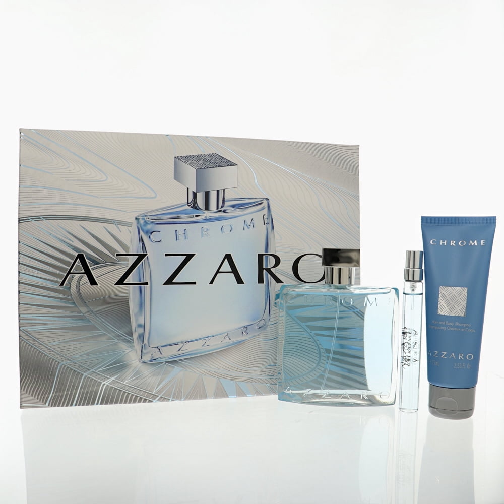 Azzaro Chrome 3 Piece Set For Men: 3.38 Oz Eau De Toilette Spray