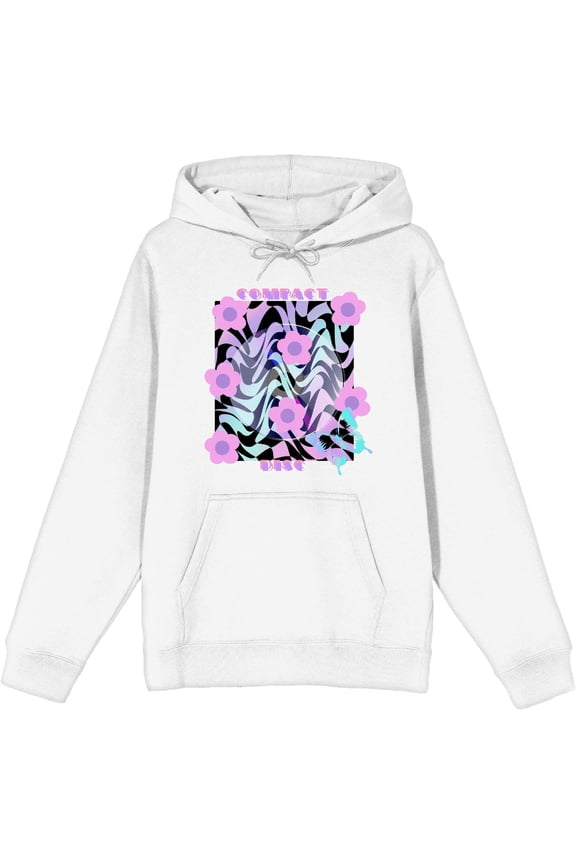 Chrome Baddie Y2K Flowers & Butterfly Adult White Long Sleeve Hoodie-Small