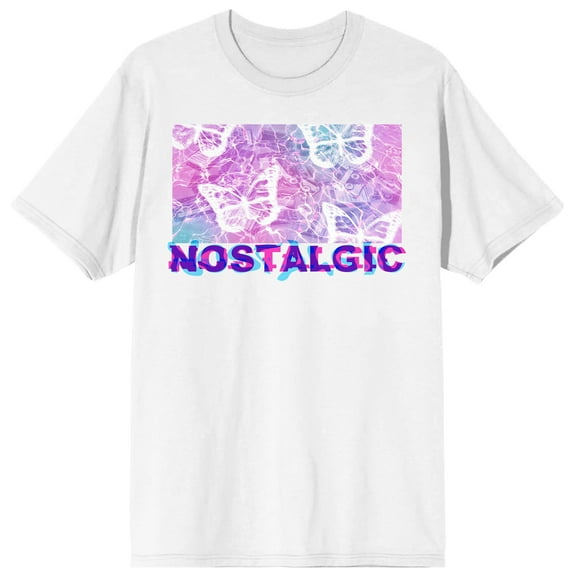 Chrome Baddie Y2K Nostalgic Butterflies Crew Neck Short Sleeve Women's White T-shirt-Medium