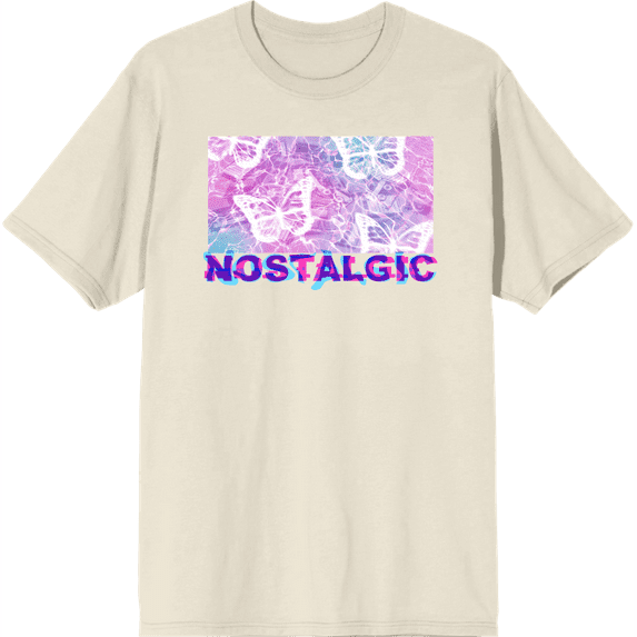 Chrome Baddie Y2K Trend Butterflies and Cassette Tape Adult Natural Crew Neck Short Sleeve Tee-XXL