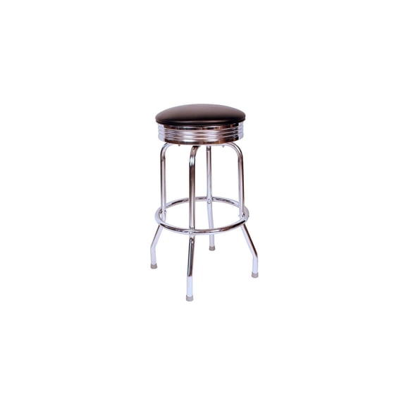 Chrome Bar Stool 360 Swivel Blue Vinyl Upholstery 24" & 30" Height