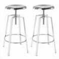 thumbnail image 1 of Chrome Bar Stools Set of 2, Backless Counter Height Swivel Bar Stools for Kitchen Island, Modern Round Barstools Counter Stool (Chrome), 1 of 9