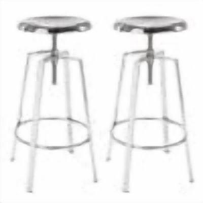Chrome Bar Stools Set of 2, Backless Counter Height Swivel Bar Stools for Kitchen Island, Modern Round Barstools Counter Stool (Chrome)