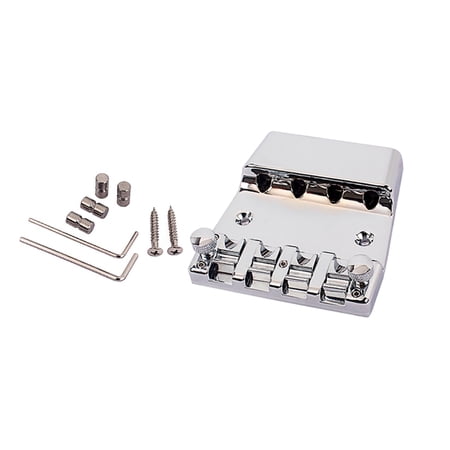 Chrome Bass Bridge for 4 String Rickenbacker Guitar Alloy Construction for Guitar Upgrade and Maintenance