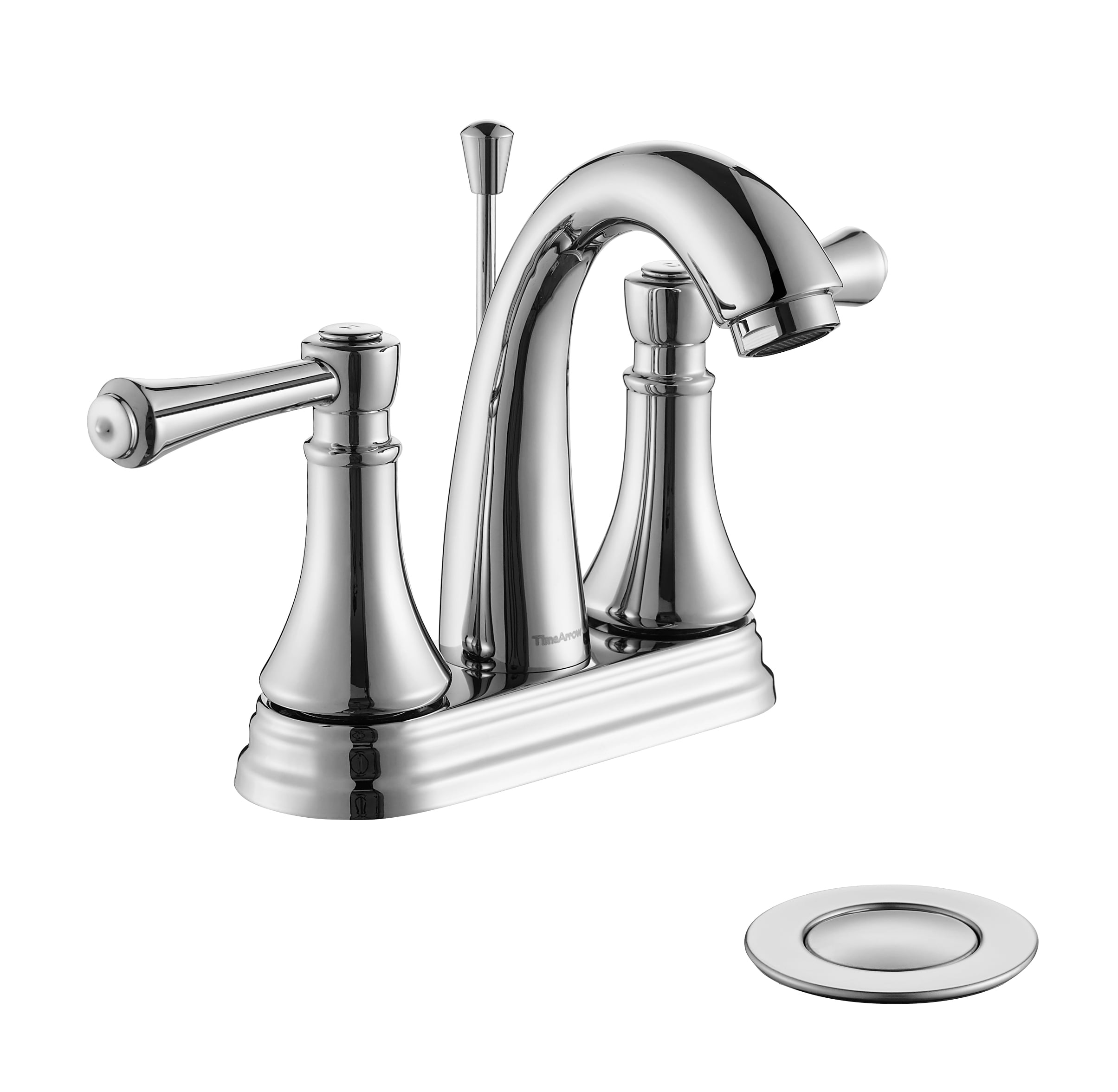 Chrome Bathroom Sink Faucet for 3 Holes, 4 Inch Centerset Bathroom