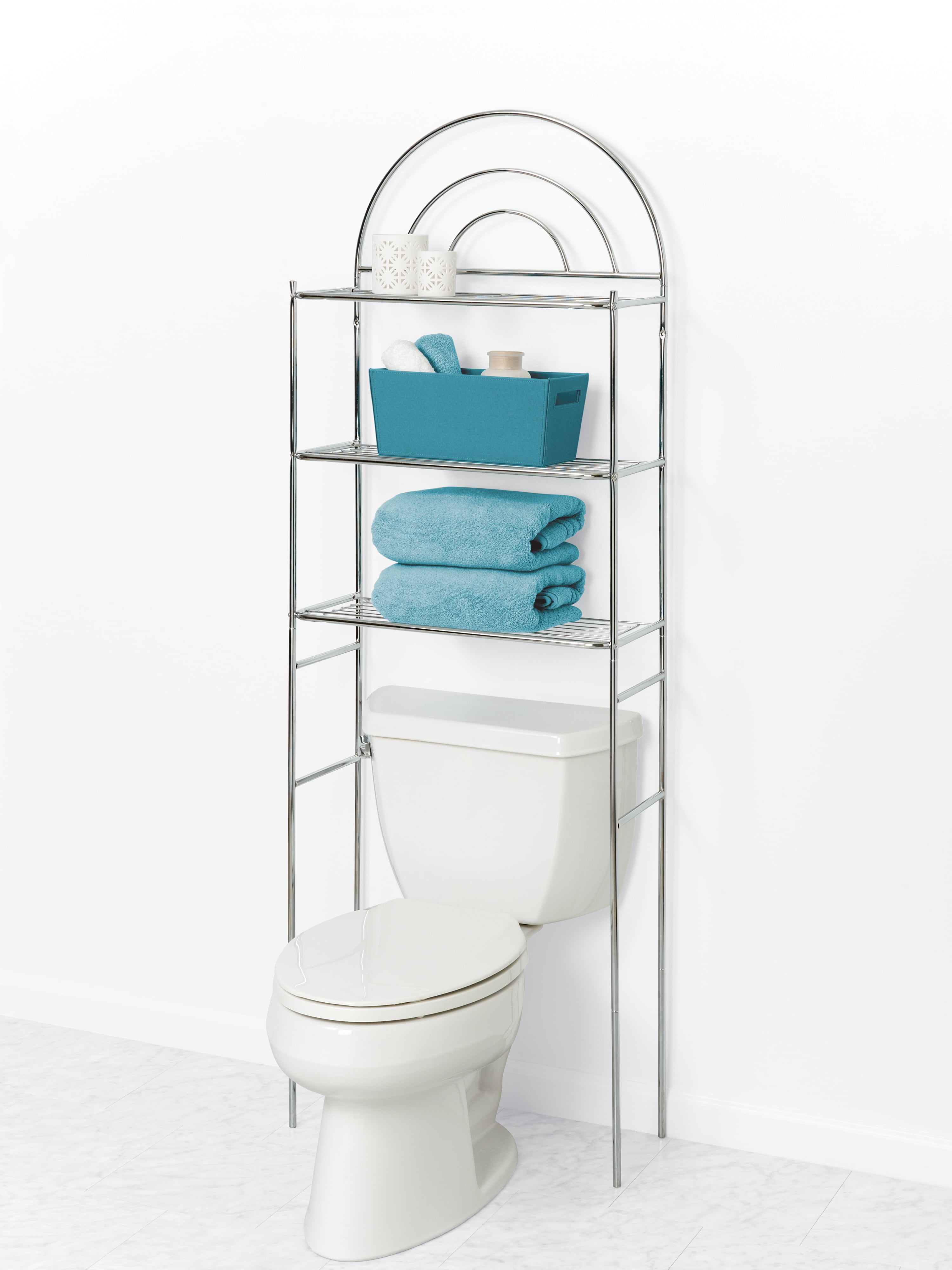 Chrome 3 Tier Bathroom Stand Small/Narrow - Freestanding - 1600730