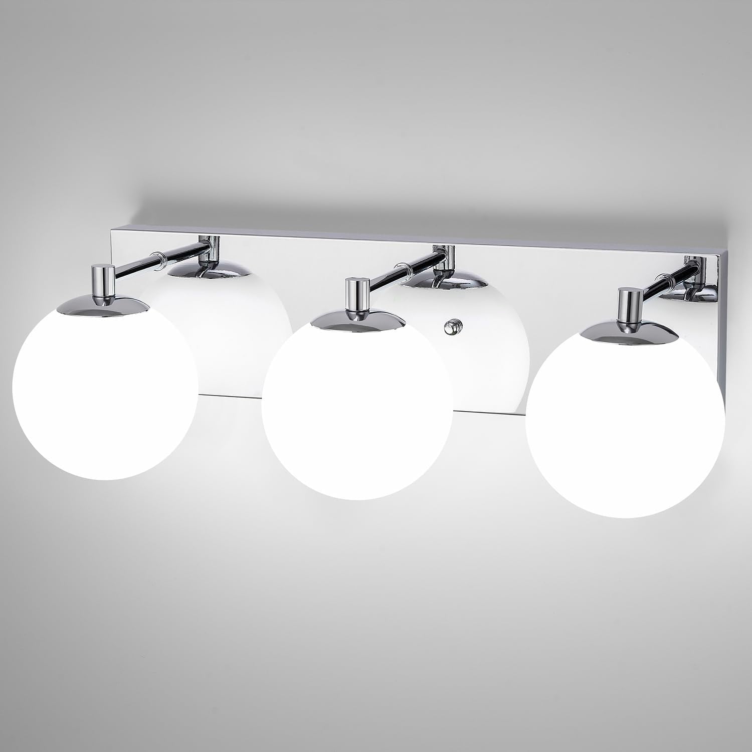 Chrome Bathroom Vanity Lights 3-Light Bathroom Light Fixtures Over ...
