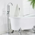 thumbnail image 1 of Chrome Bathtub Floor Mount Faucet Single Handle Mixer Tap 360 Rotation, 1 of 9