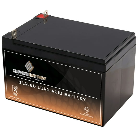 Chrome Battery 12V (12 Volt) (12 Volts) 12Ah Rechargeable Sealed Lead Acid Battery - T3 Nut And Bolt Terminals - for Snapper Lawnmower Battery: Gp-2929-02