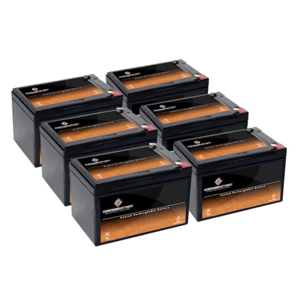 Chrome Battery 12V (12 Volts) 12Ah Peg Perego Gator Polaris Gaucho Hummer Battery Replacement Battery (6 Pack)