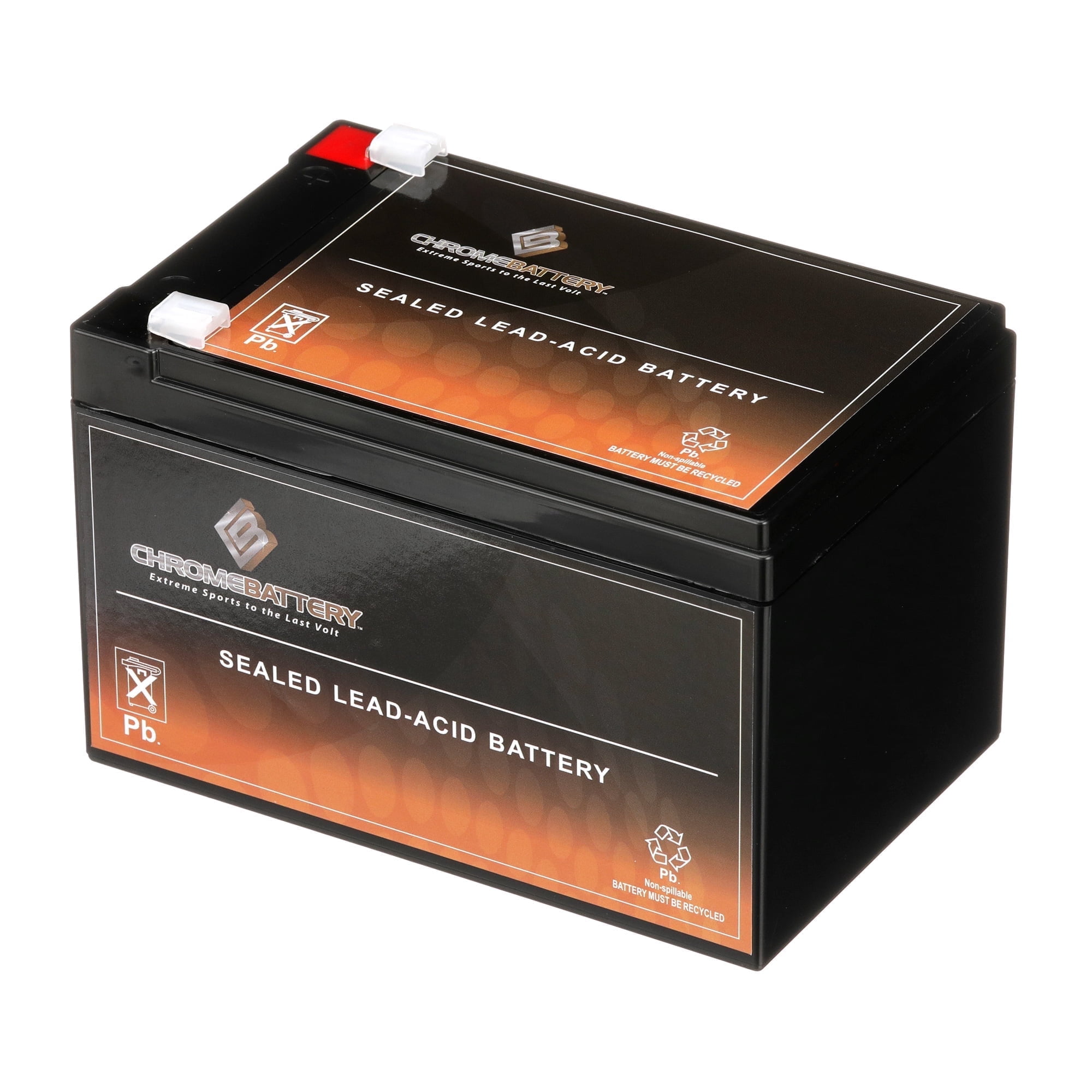 Chrome Battery 12V (12 Volts) 12Ah Replacement Battery for Peg Perego Riding Toy Cars for John Deere, Polaris, Ducati, And Case Ih 2 Speed Vehicles