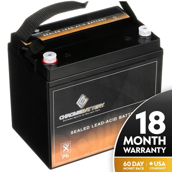 Chrome Battery 12V (12 Volts) 35Ah SLA Battery - T6 Terminals for Pride Dynamo / Jazzy / Jet 3 / Jet 7