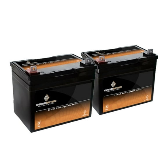 Chrome Battery 12V (12 Volts) 35Ah SLA Battery for Pride Dynamo / Jazzy / Jet 3 / Jet 7 (2 Pack)