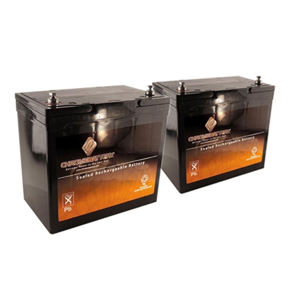 Chrome Battery 12V (12 Volts) 35Ah SLA Battery for Pride Dynamo / Jazzy / Jet 3 / Jet 7 - 2pk