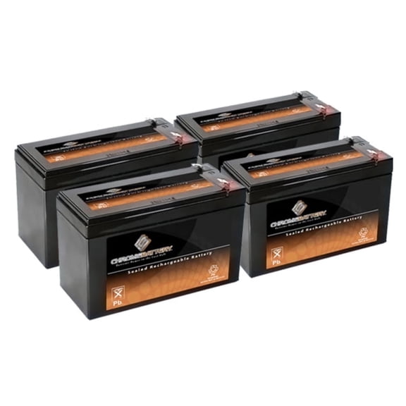 Chrome Battery 12V (12 Volts) 9Ah SLA Battery for Razor Pocket Mod / Pocket Rocket / Sport Mod (4 Pack)