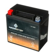 Chrome Battery YTX14-BS (14-BS 12 Volt,12 Ah, 200 CCA) High Performance - Maintenance Free - Sealed AGM Motorcycle Battery