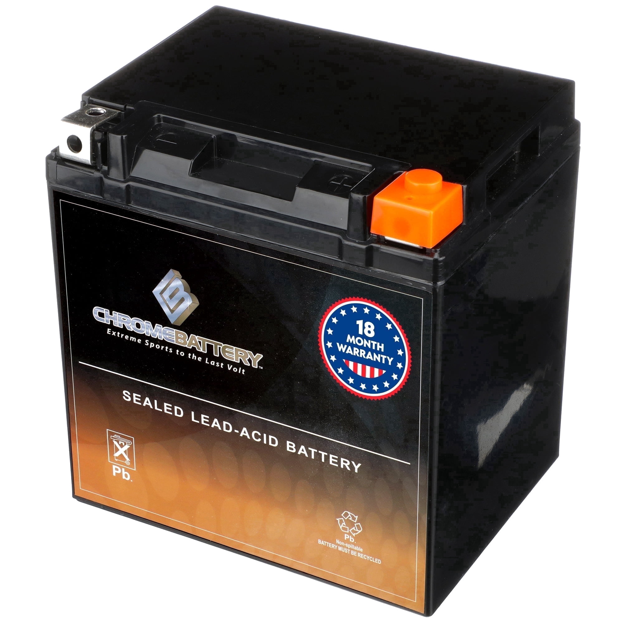 Chrome Battery YTX30L-BS (30L-BS 12 Volt,30 Ah, 270 CCA) Motorcycle Battery for Harley-davidson Fl Flh Series Touring 1450cc 99