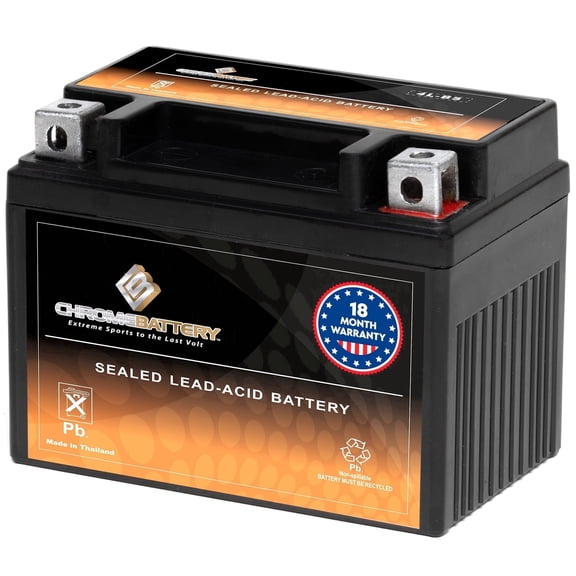 Chrome Battery YTX4L-BS (4L-BS 12 Volt,3 Ah, 50 CCA) High Performance - Maintenance Free - Sealed AGM Motorcycle