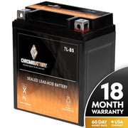 Chrome Battery YTX7L-BS 7L-BS 12 Volt,6 Ah, 75 CCA High Performance - Maintenance Free - Sealed AGM Motorcycle Battery