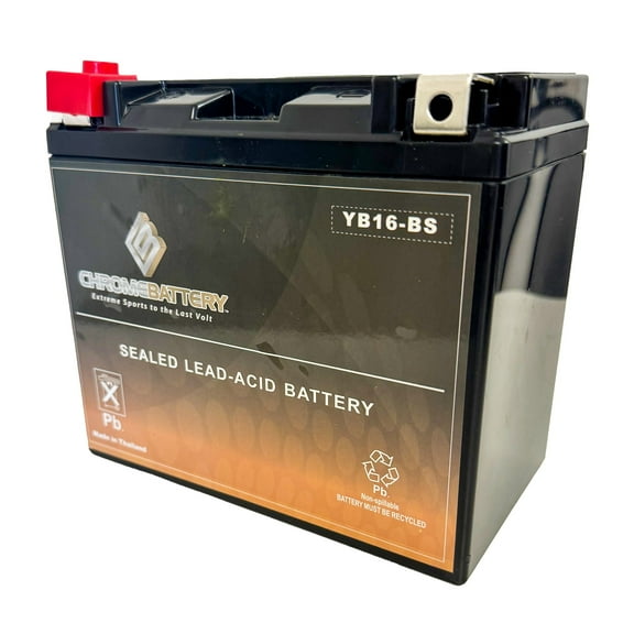 Chrome Battery Yb16-b (16-b 12 Volts,19 Ah, 250 Cca) Motorcycle Battery for Harley-davidson Fx/fxr Series Year (79-94)