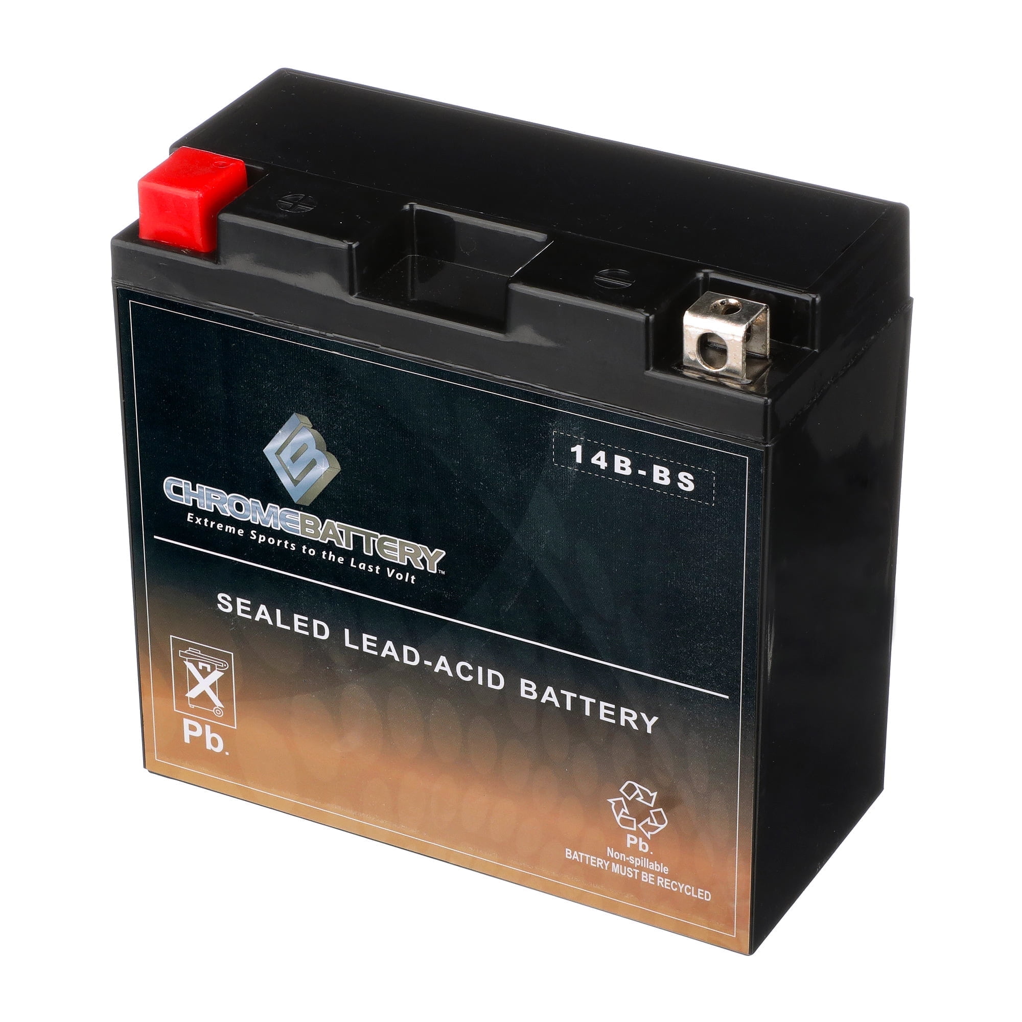 Chrome Battery Yt14b-bs (14b-bs 12 Volts,12 Ah, 135 Cca) Motorcycle Battery for Yamaha 1100cc Xvs1100 V-star All 1999