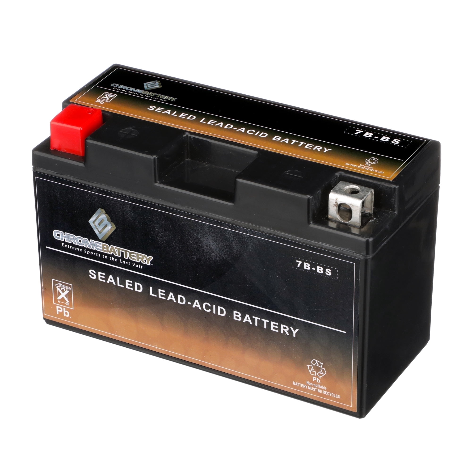 Chrome Battery Yt7b-bs (7b-bs 12 Volts,6.5 Ah, 85 Cca) High Performance - Sealed AGM Motorcycle Battery for 2006 Suzuki Drz400sm