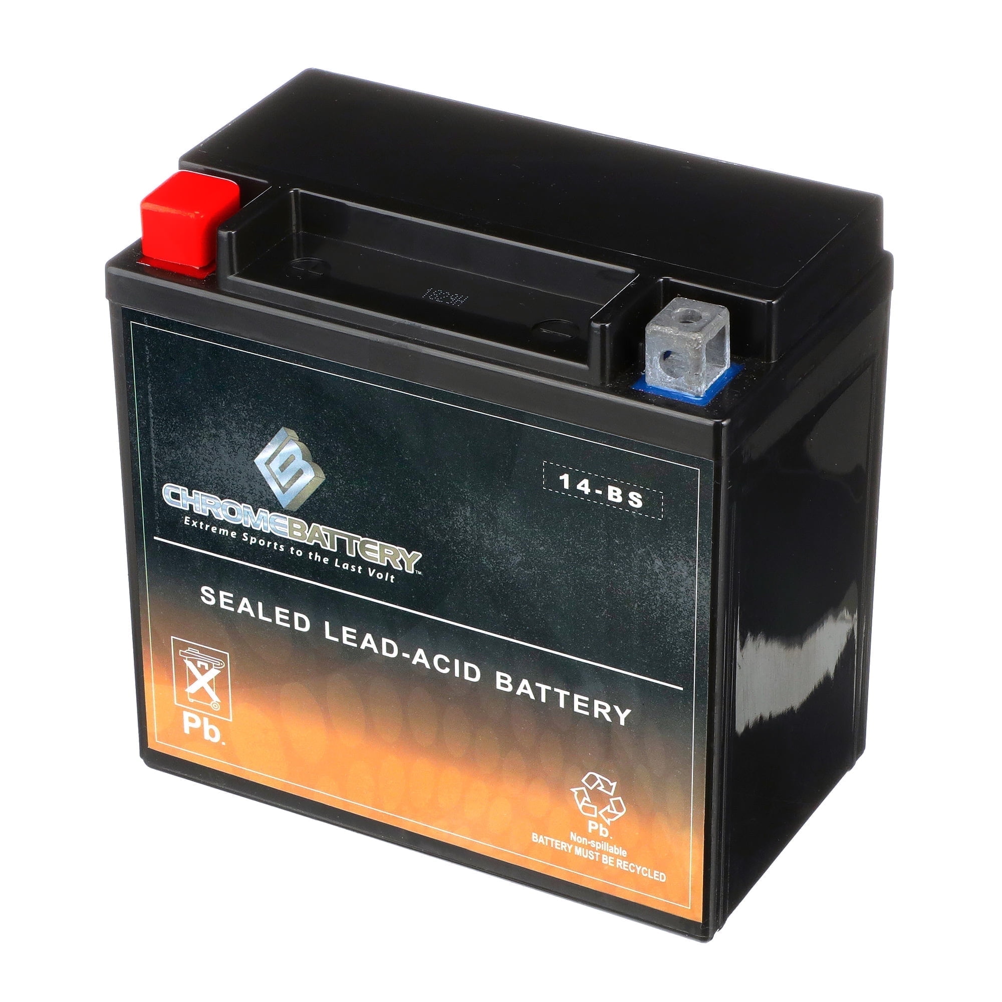 Chrome Battery Ytx14-bs (14-bs 12 Volt,12 Ah, 200 Cca) Motorcycle Battery for Honda 1100cc Vt1100c, C3, T Shadow (spirit, Aero, A. C. E. Tourer) 2007
