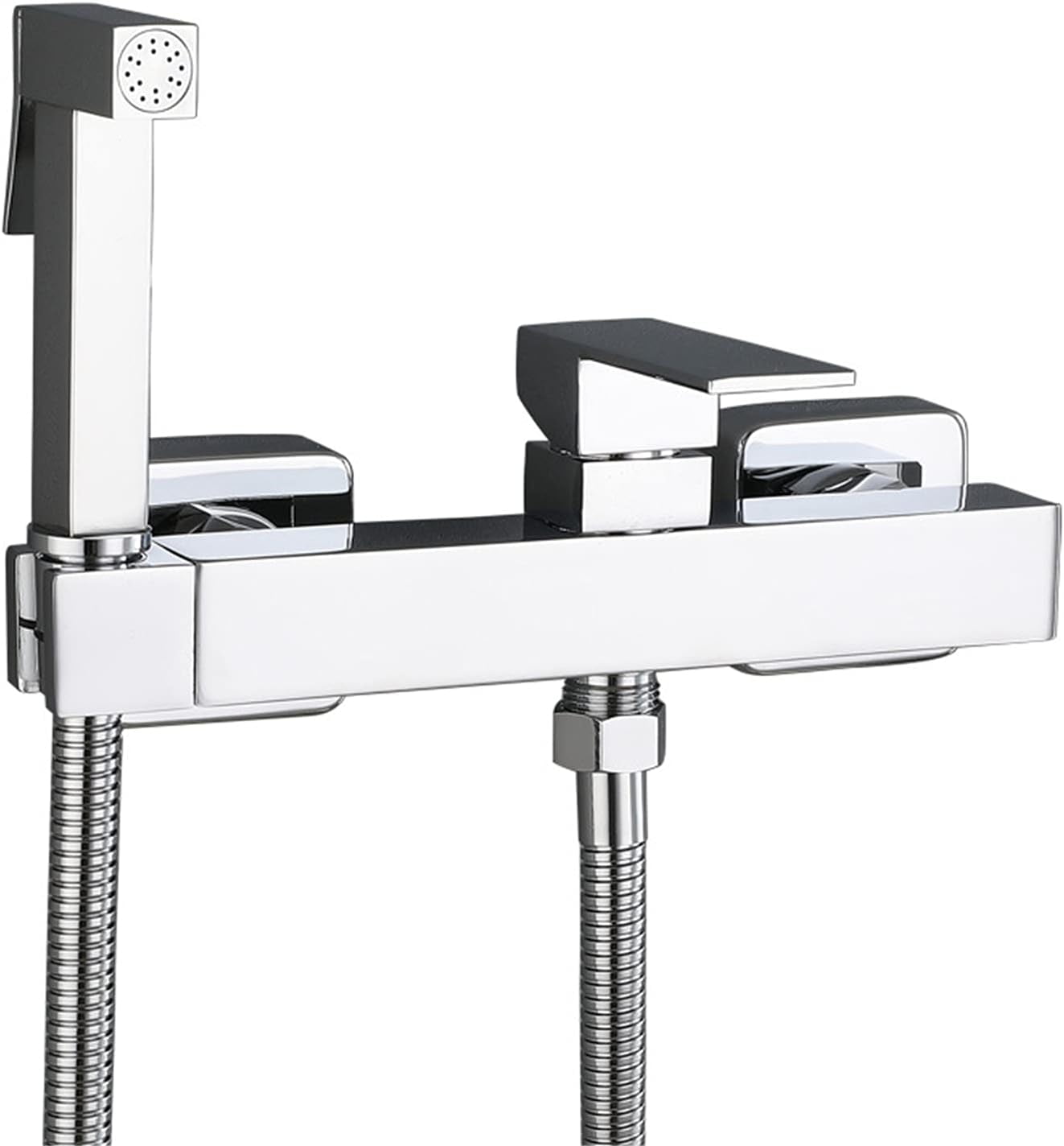 Chrome Bidet Sprayer Kit for Toilet, Hand Held Sprayer Shattaf Toilet Attachment for Pet Bath/Personal Hygiene/Bathroom/Closestool, Easy to Install