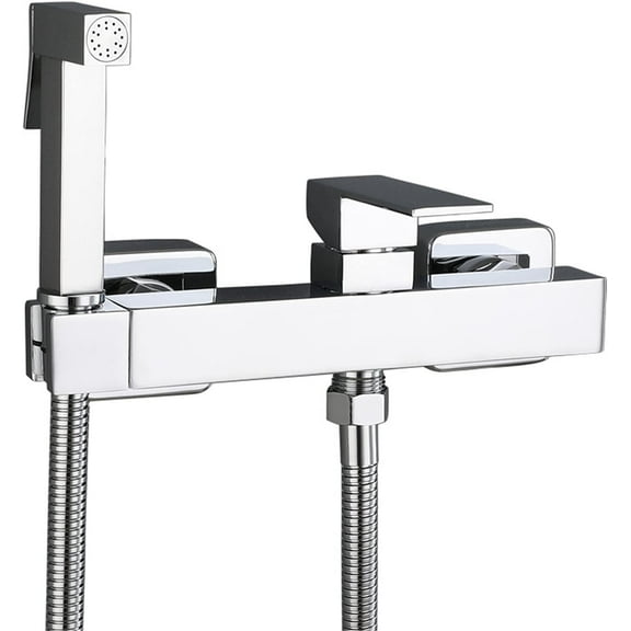 Chrome Bidet Sprayer Kit for Toilet, Hand Held Sprayer Shattaf Toilet Attachment for Pet Bath/Personal Hygiene/Bathroom/Closestool, Easy to Install