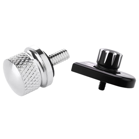 Chrome Billet Seat Bolt Screw Cap with Rear Seat Bolt Tab Screw Mount Knob Cover Kit for 96-17 Cvo Touring,1 x Rear Seat bolt 1 x Seat Tab Cover 1 x chrome seat bolt,Silver & Black