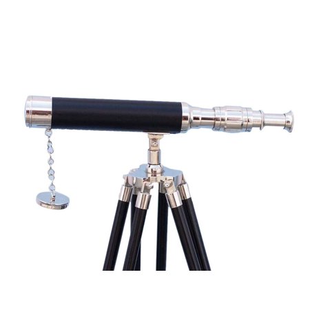 Chrome/Black Harbor Master Telescope 30" - Floor Standing Telescope - Nautical Decor - Decorative Chrome Telescope - Brand New