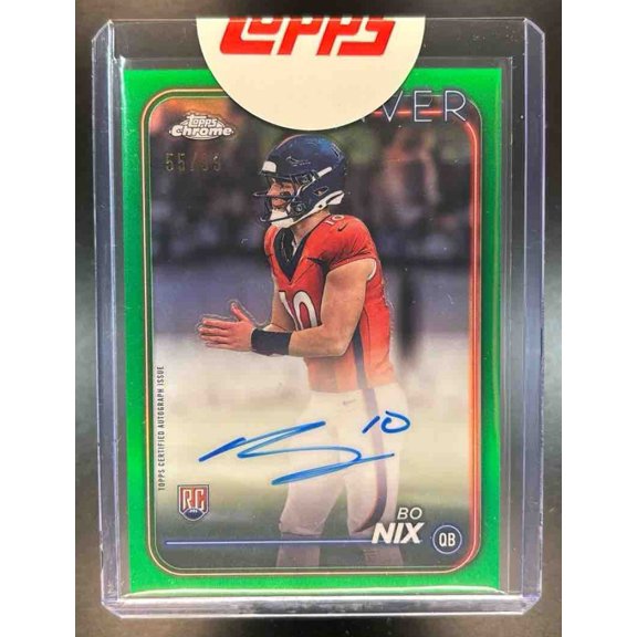 Chrome Bo Nix #RA-BNI Rookie Autographs Green Refractor