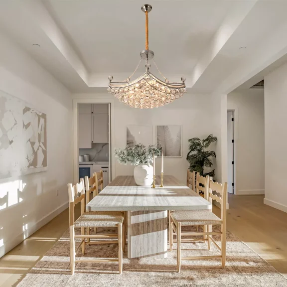 Chrome Boat K9 Crystal Chandelier 8-Lights Ceiling Fixture Hanting Pendant Lamps