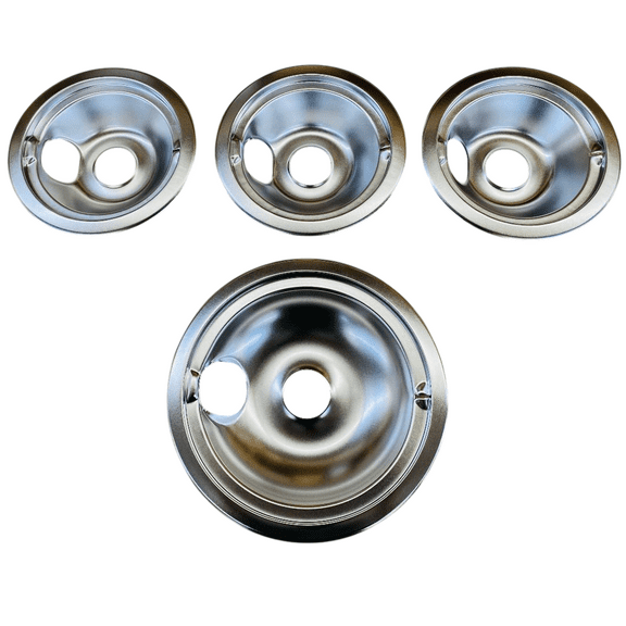 Chrome Burner Pans for General Electric, (1) WB31M15 & (3) WB31M16