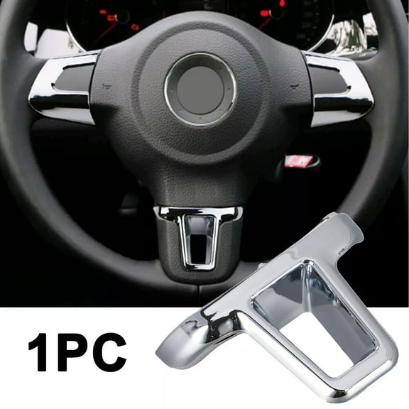 Chrome Car Steering Wheel Sticker Cover Sequin Trim for Golf 6 MK6 MK5