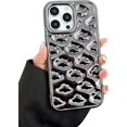 thumbnail image 1 of Chrome Case for Women/Girls, Electroplated 3D Cloud Pattern Soft Phone Case Compatible with iPhone 14 Plus, Black, 1 of 8