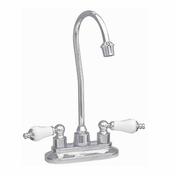 Chrome Centerset Heavy Duty Kitchen Faucet Bathroom Sink Tap Traditional Gooseneck Design | Renovators Supply