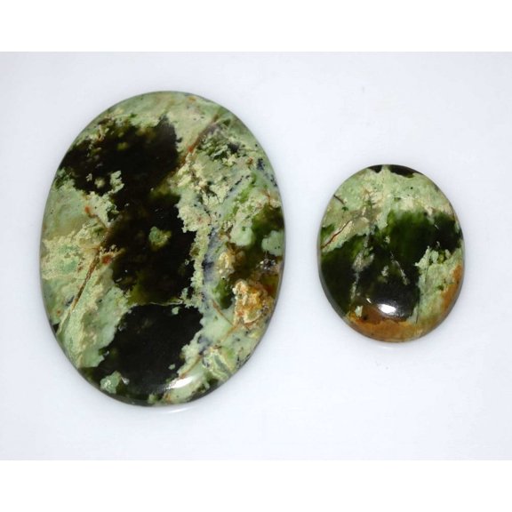 Chrome Chalcedony Cabochon Loose Gemstone 2 Pcs 161.00 Cts
