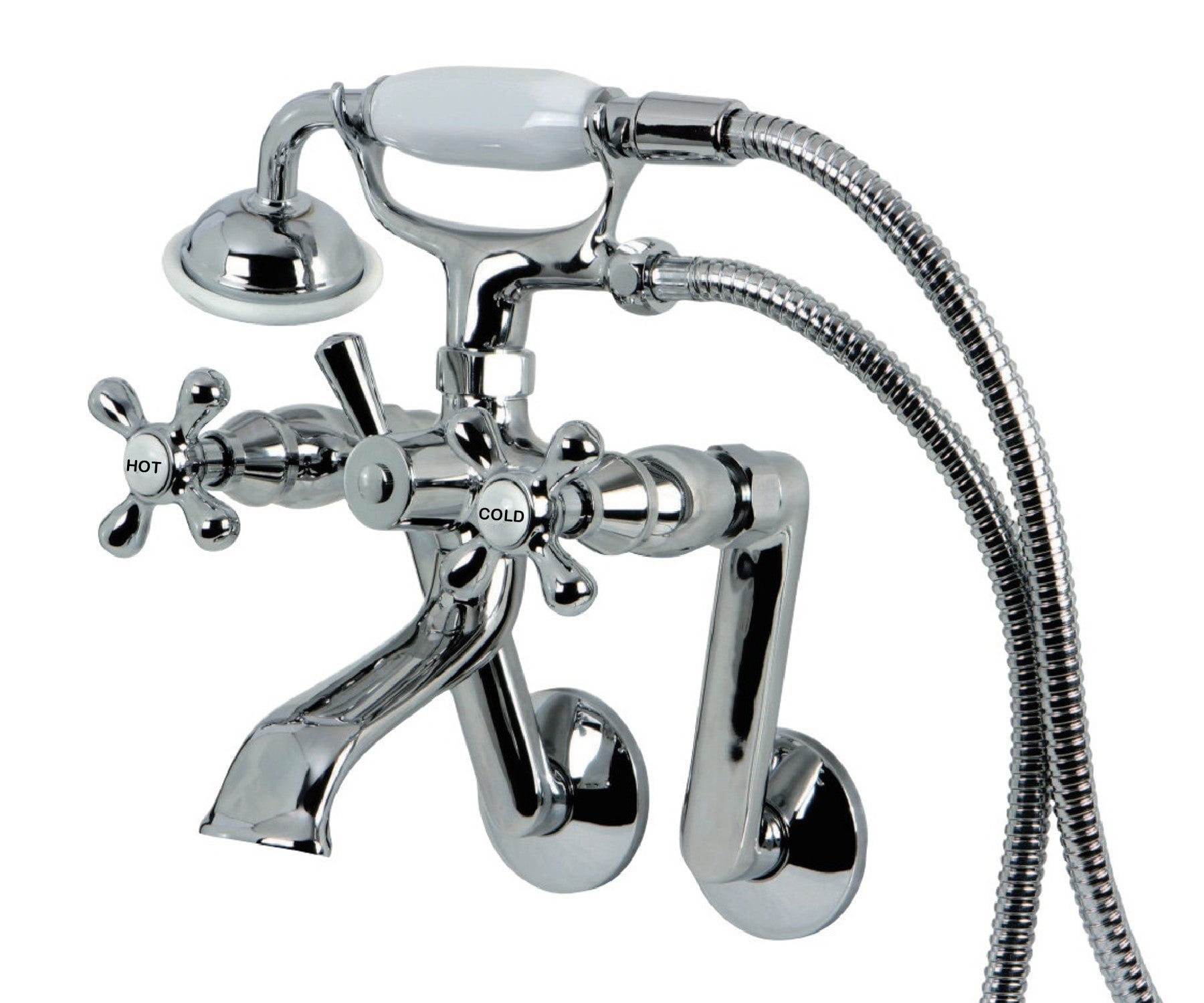 Elegant Polished Chrome Clawfoot Tub Faucet with Hand Shower