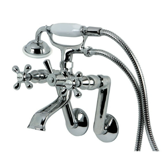 Chrome Clawfoot Tub Mounted Faucet With Hose & Hand Spray
