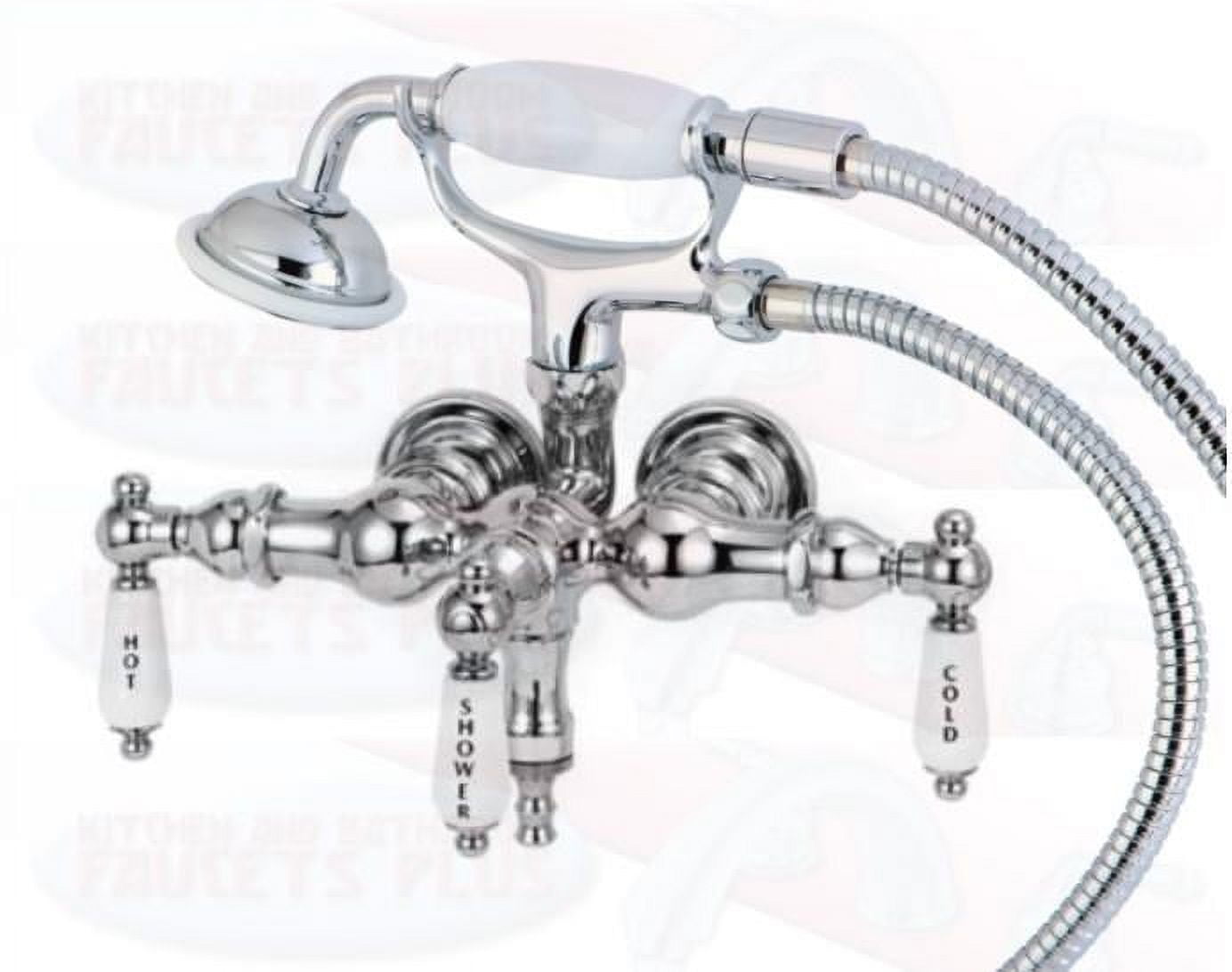 Vintage Chrome Clawfoot Tub Faucet with Hand Shower