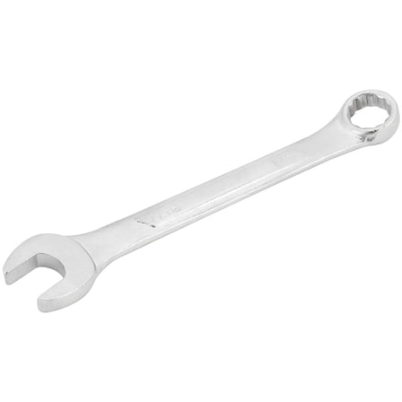 Performance Tool W323C 7/16 in. Combination Wrench, Drop-Forged Chrome Alloy Steel, Satin Chrome Finish, Rounded Box End